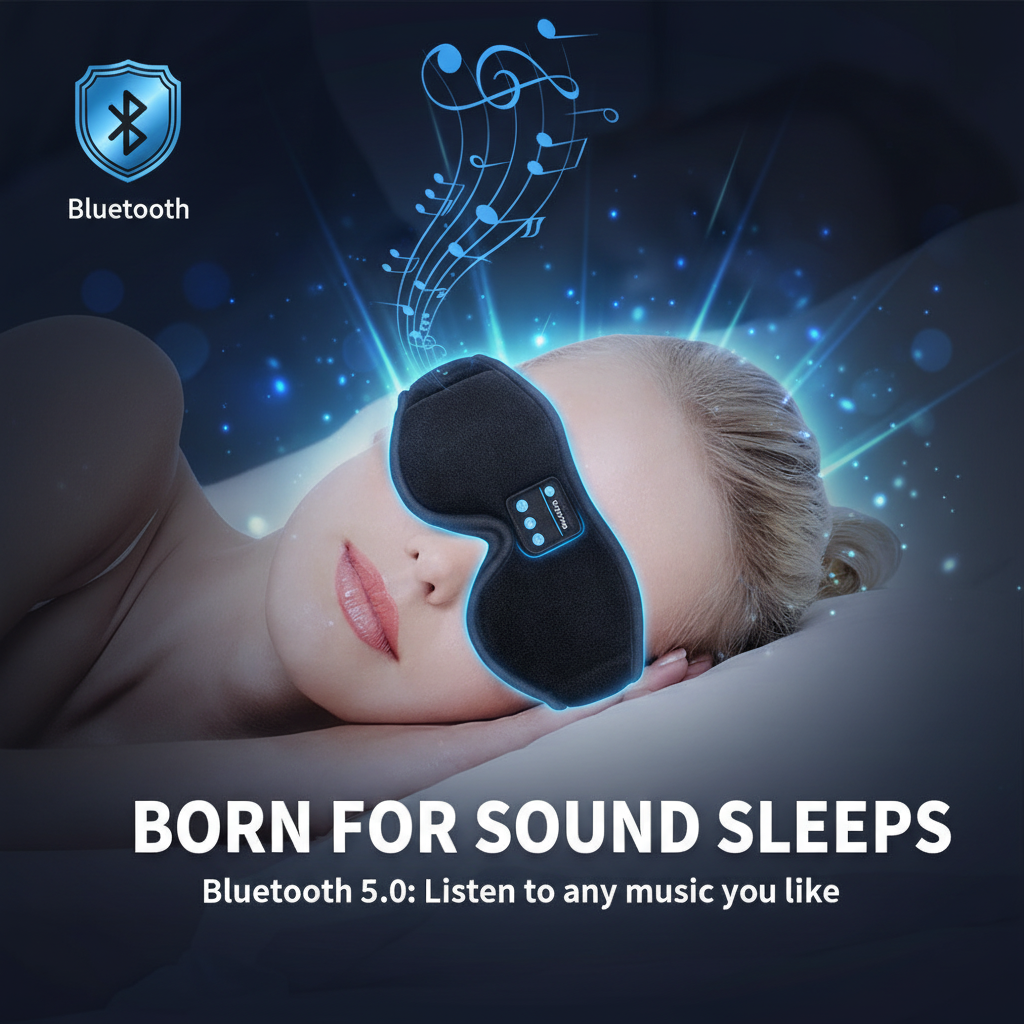 Masque de Sommeil Bluetooth 3D avec Écouteurs HD Intégrés