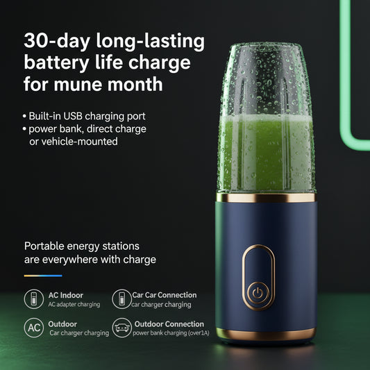 Blender Portable 400ml Rechargeable USB — Jus de Fruits, Smoothies & Milkshakes