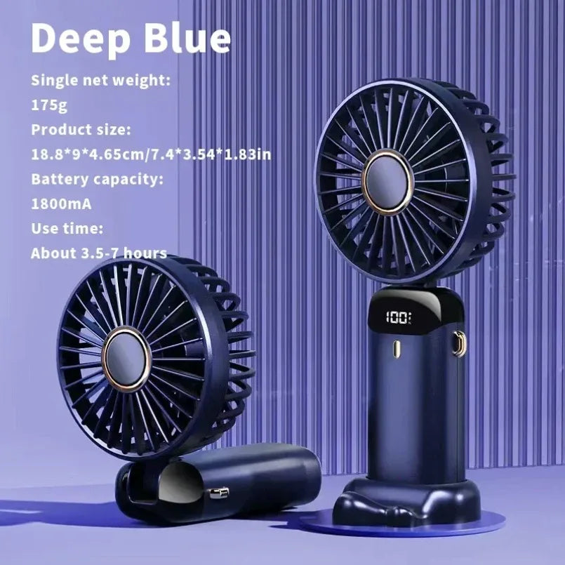 Ventilateur Mini Portable USB Pliable Avec Écran LED
