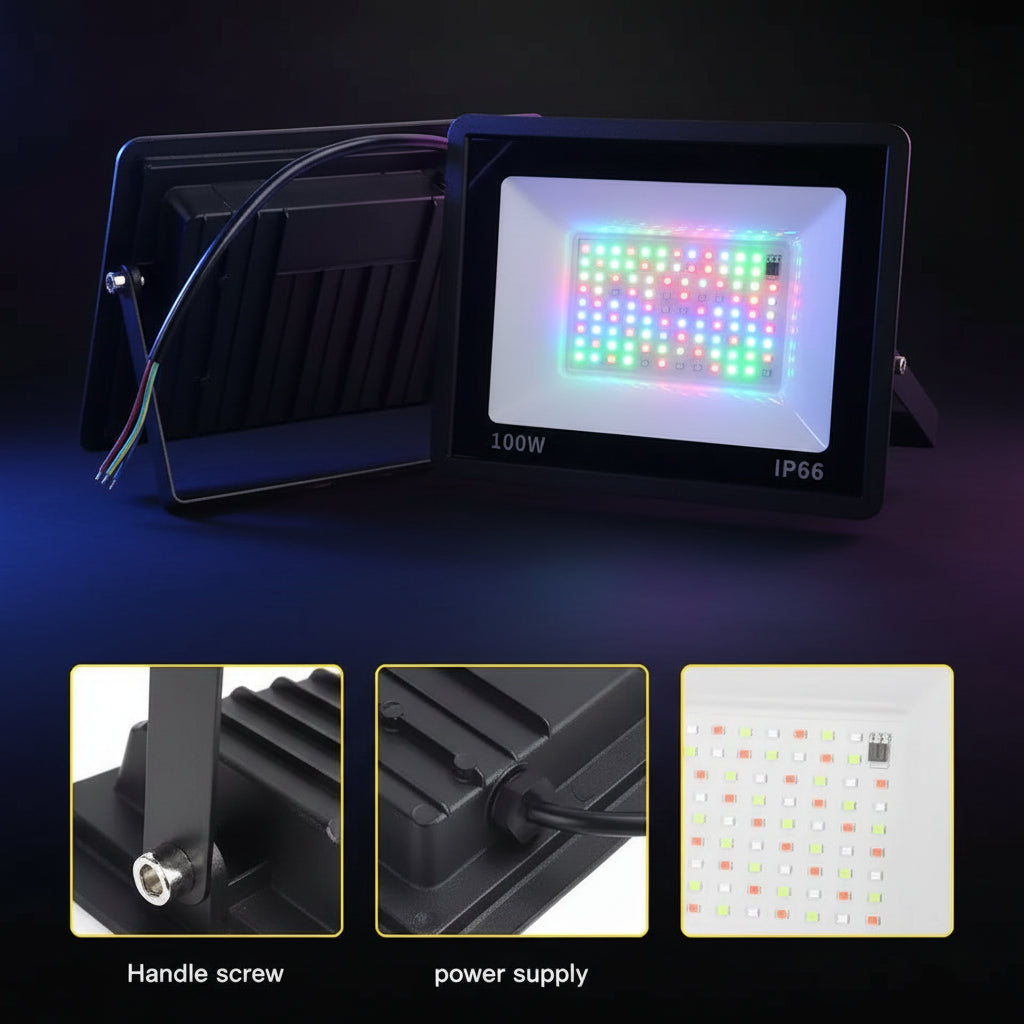 Projecteur LED RGB Extérieur 220V – Multicolore avec Télécommande