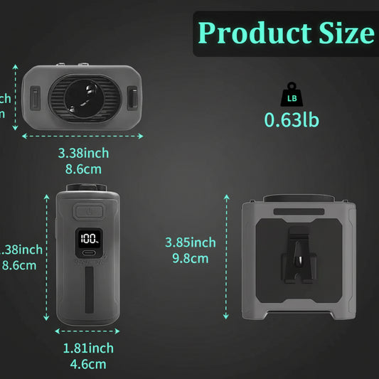 Ventilateur de Taille Rechargeable – Mains Libres, Batterie 10000/20000mAh, 5 Vitesses