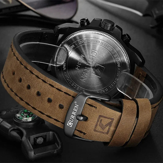 Curren 8314 – Montre Homme Quartz | Bracelet Cuir | Chronographe & Date