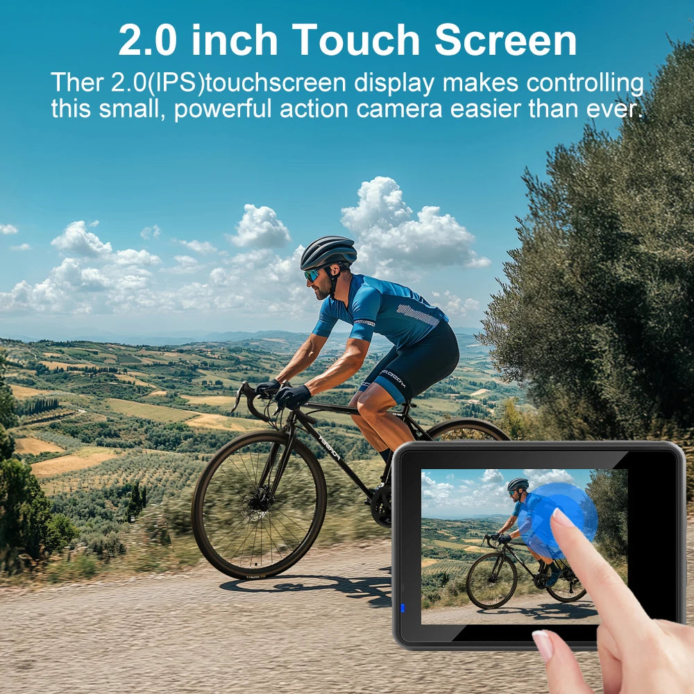 Caméra Sport OURLIFE MTR60 5K/4K60FPS – Étanche 30m, EIS 6 Axes, Écran Tactile