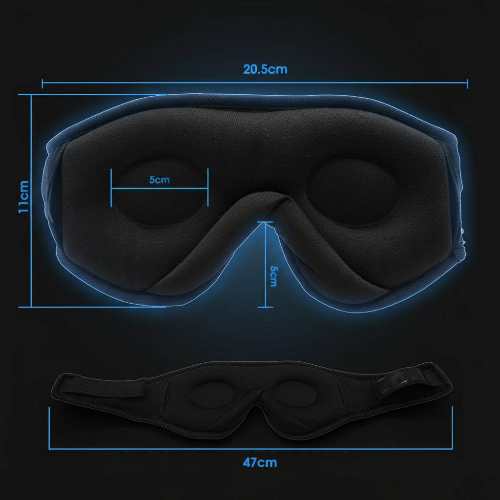 Masque de Sommeil Bluetooth 3D avec Écouteurs HD Intégrés