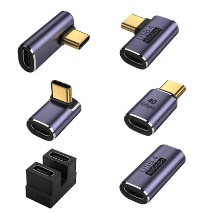 Adaptateur USB-C Coudé 40 Gbps 100W Femelle-Mâle