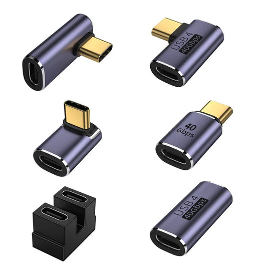 Adaptateur USB-C Coudé 40 Gbps 100W Femelle-Mâle
