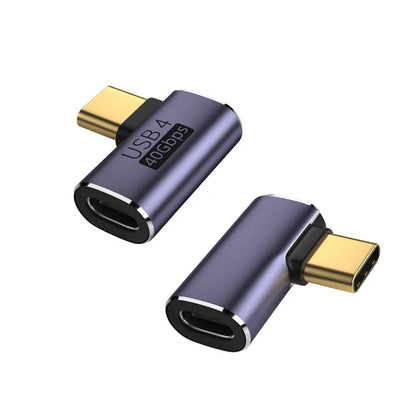 Adaptateur USB-C Coudé 40 Gbps 100W Femelle-Mâle