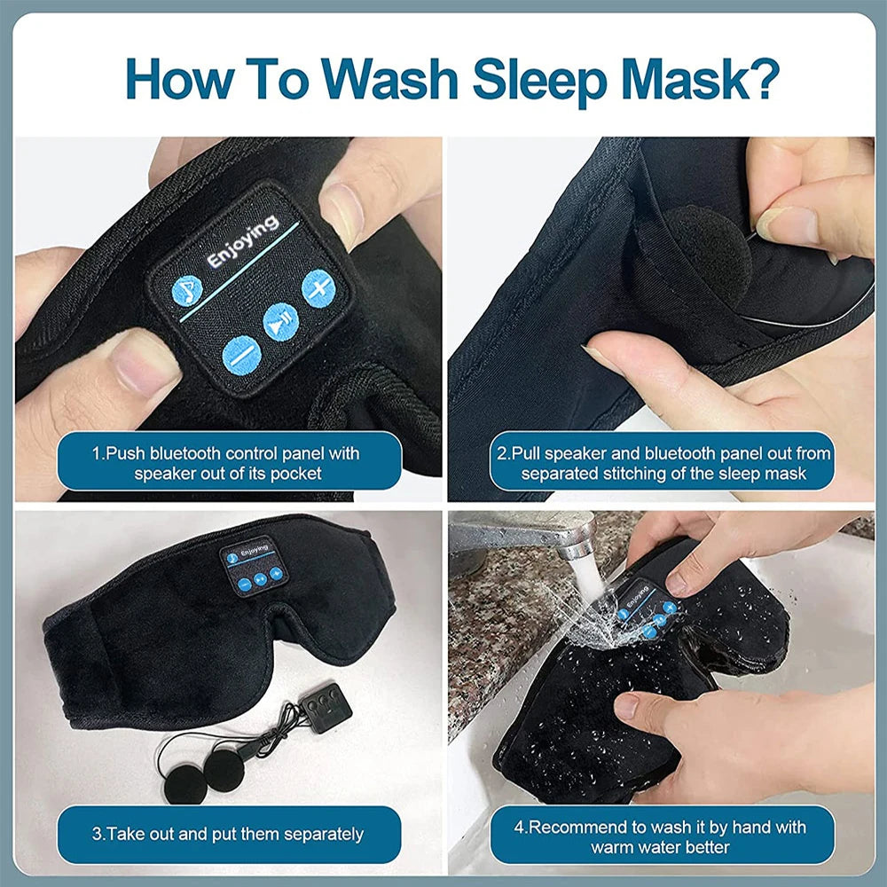 Masque de Sommeil Bluetooth 3D avec Écouteurs HD Intégrés