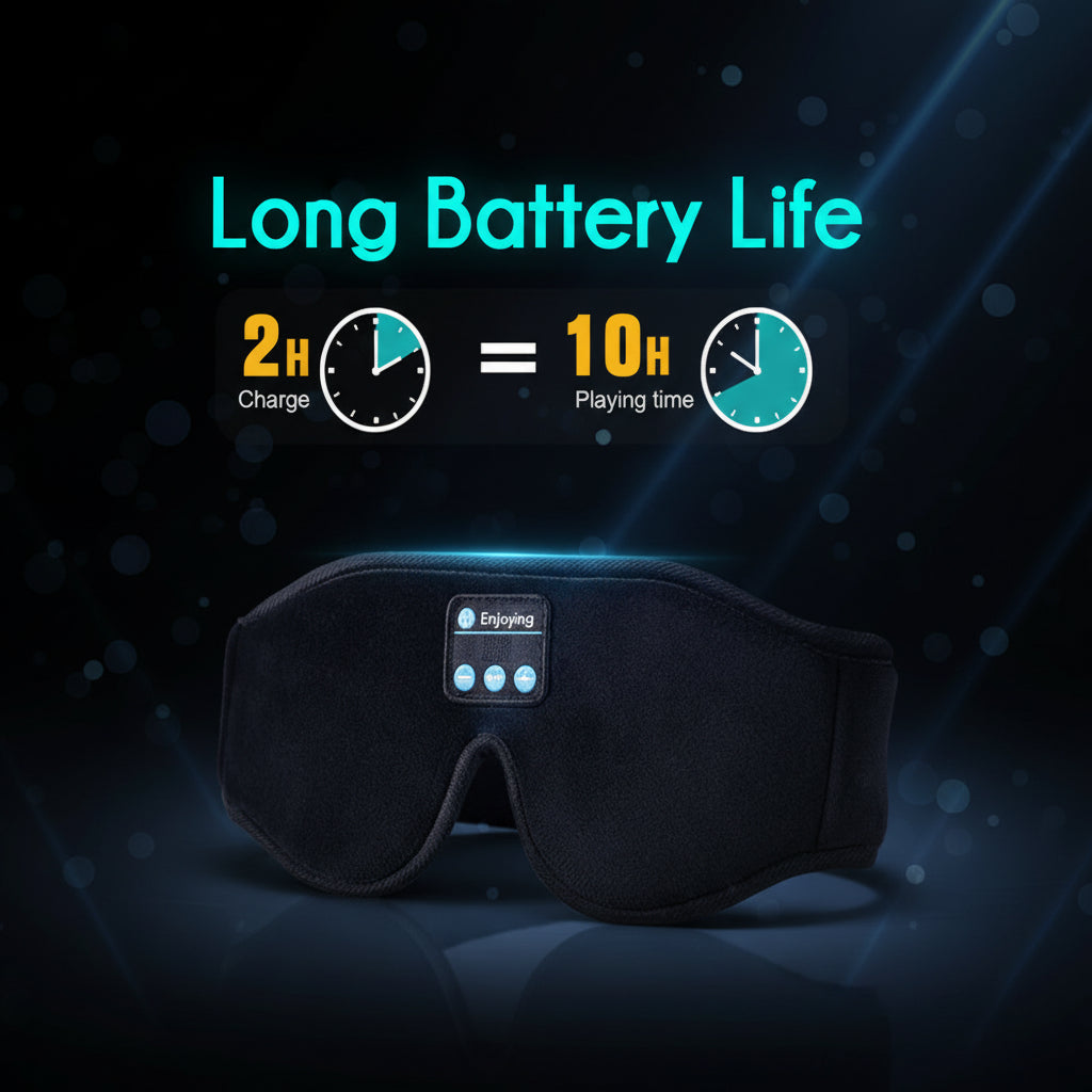 Masque de Sommeil Bluetooth 3D avec Écouteurs HD Intégrés
