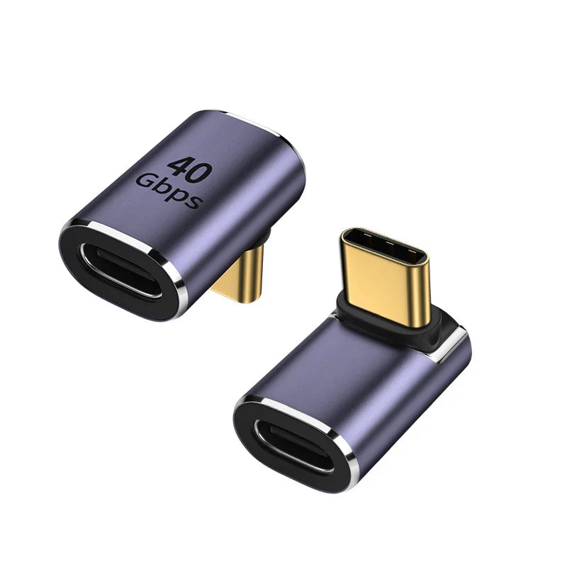 Adaptateur USB-C Coudé 40 Gbps 100W Femelle-Mâle