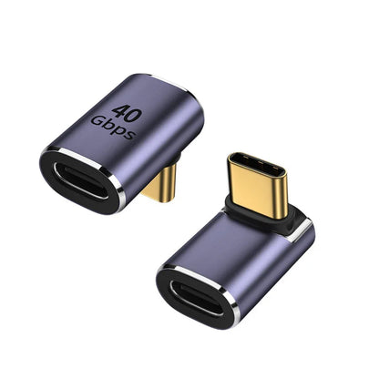Adaptateur USB-C Coudé 40 Gbps 100W Femelle-Mâle