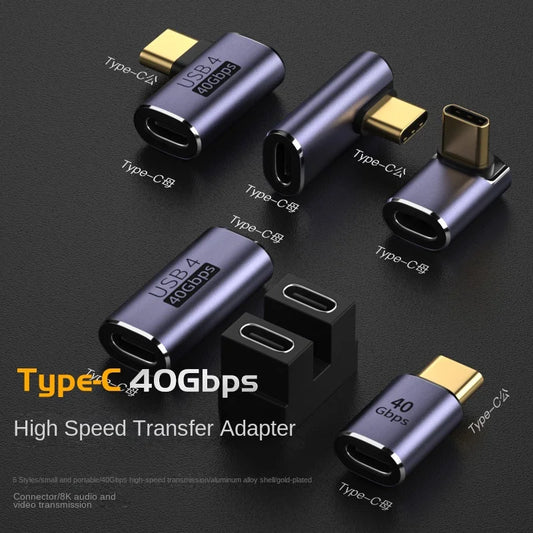 Adaptateur USB-C Coudé 40 Gbps 100W Femelle-Mâle
