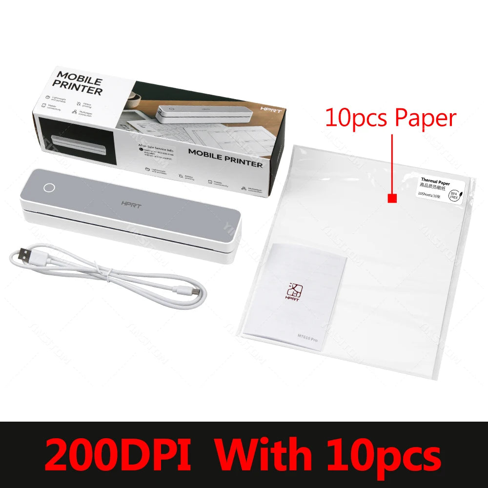 Imprimante Thermique Bluetooth A4 HPRT – Portable Sans Encre 200/300 DPI