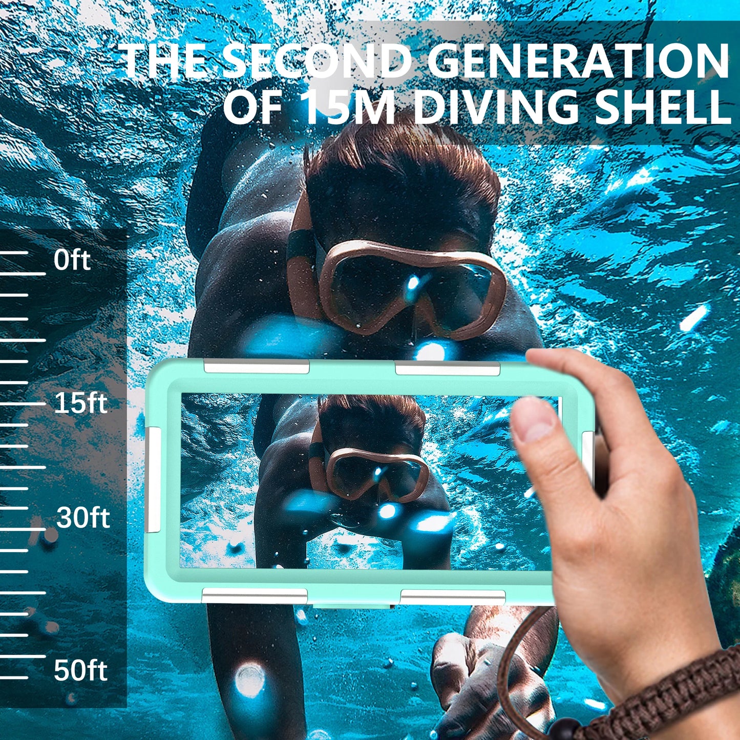 Coque Waterproof IP68 15M – Photos sous-marines, Plongée & Plage