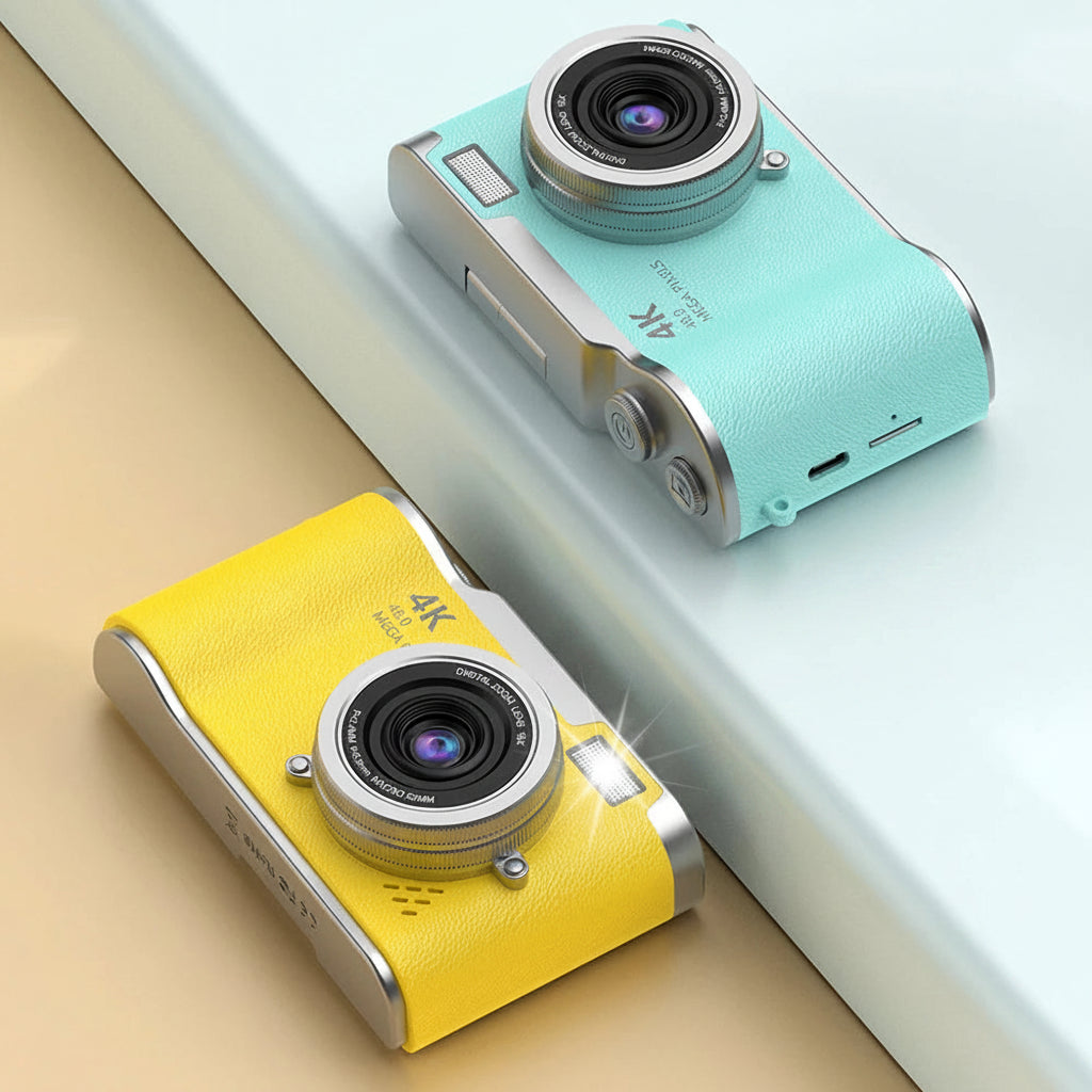 Appareil Photo Numérique 4K CCD 48MP – Écran Rotatif 180°, Zoom 8x, Selfie, Cadeau Étudiant