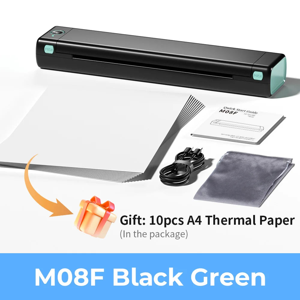 Imprimante Thermique A4 Phomemo M08F – Bluetooth, Sans Encre, Maison & Bureau