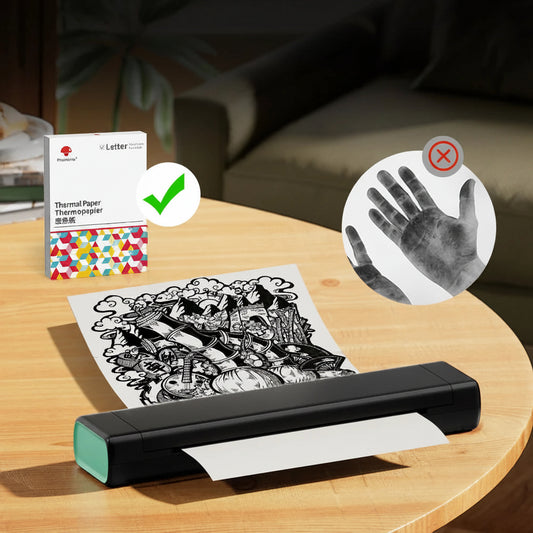Imprimante Thermique A4 Phomemo M08F – Bluetooth, Sans Encre, Maison & Bureau