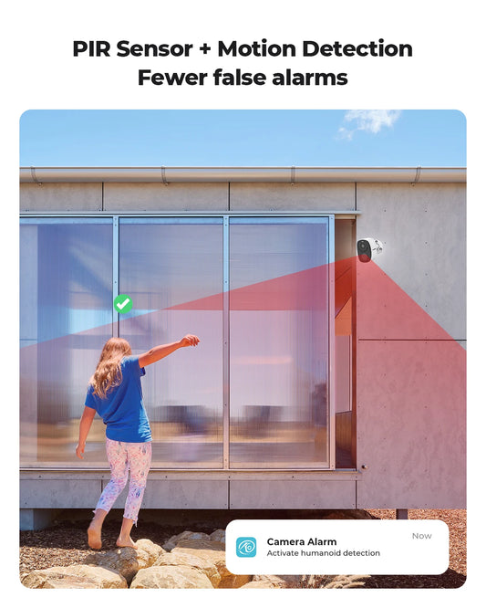 Caméra de Surveillance H.VIEW 3MP – Sans Fil, Batterie 5200mAh, Spotlight, Audio Bidirectionnel