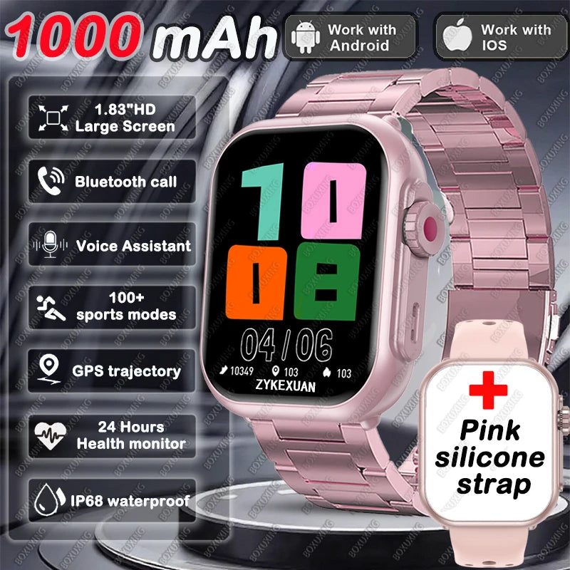 Montre Connectée 2026 – Écran AMOLED 1,85