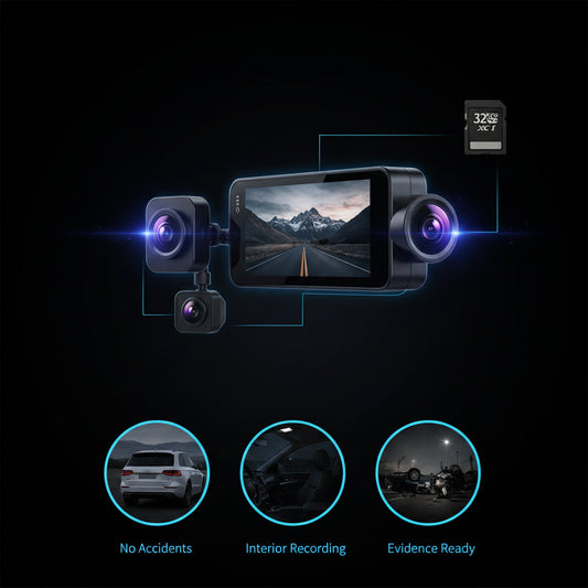 Dashcam 1080P — Vision Nocturne IR, Écran IPS 2", Enregistrement en Boucle