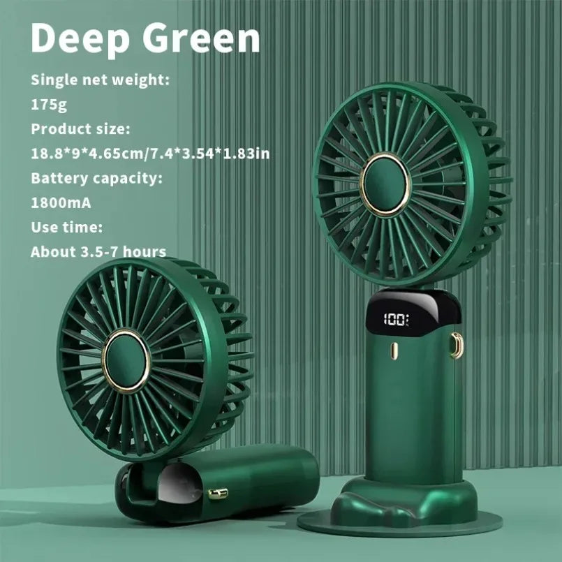 Ventilateur Mini Portable USB Pliable Avec Écran LED