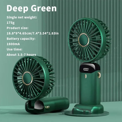 Ventilateur Mini Portable USB Pliable Avec Écran LED