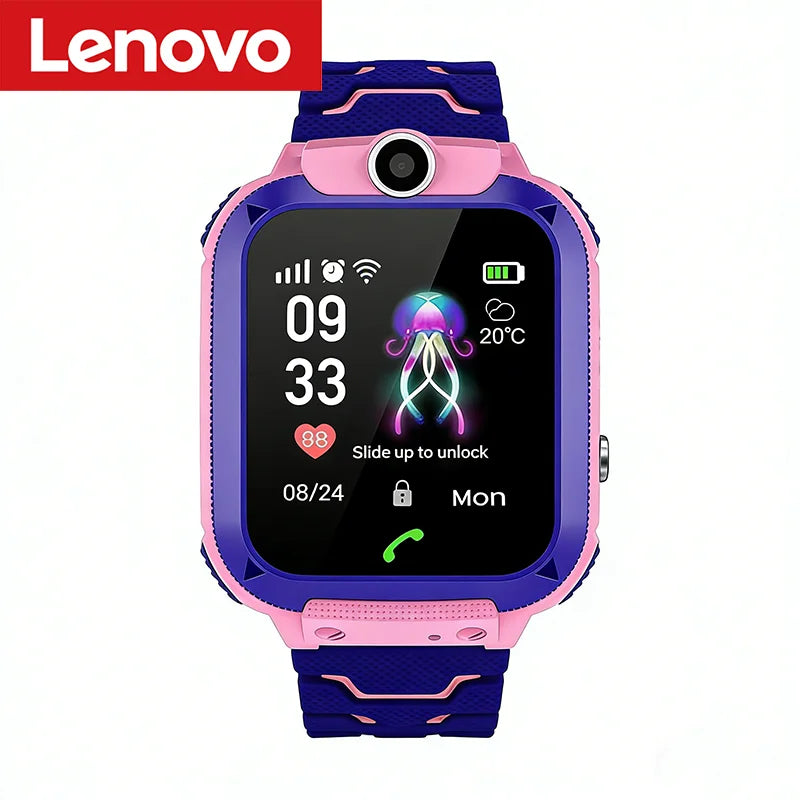 Montre Connectée Lenovo Enfants – 4G SIM, GPS, Caméra, Étanche IP67
