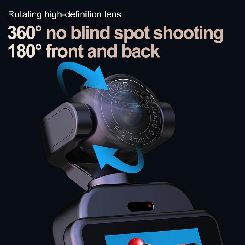 Caméra d'Action Lenovo 360° – 1080P Full HD, Anti-Shake, WiFi, Fixation Pectorale, Longue Autonomie