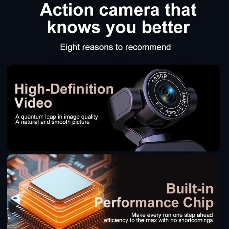 Caméra d'Action Lenovo 360° – 1080P Full HD, Anti-Shake, WiFi, Fixation Pectorale, Longue Autonomie