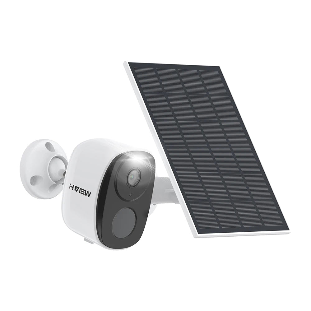 Caméra de Surveillance H.VIEW 3MP – Sans Fil, Batterie 5200mAh, Spotlight, Audio Bidirectionnel