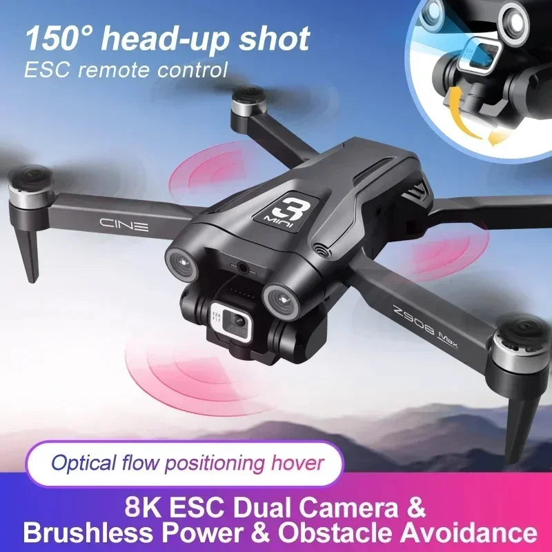 Drone Z908 Pro MAX – Caméra Double 8K, GPS, Évitement Laser, Moteur Brushless, WiFi 5G FPV