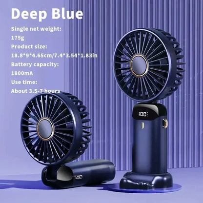 Ventilateur Mini Portable USB Pliable Avec Écran LED