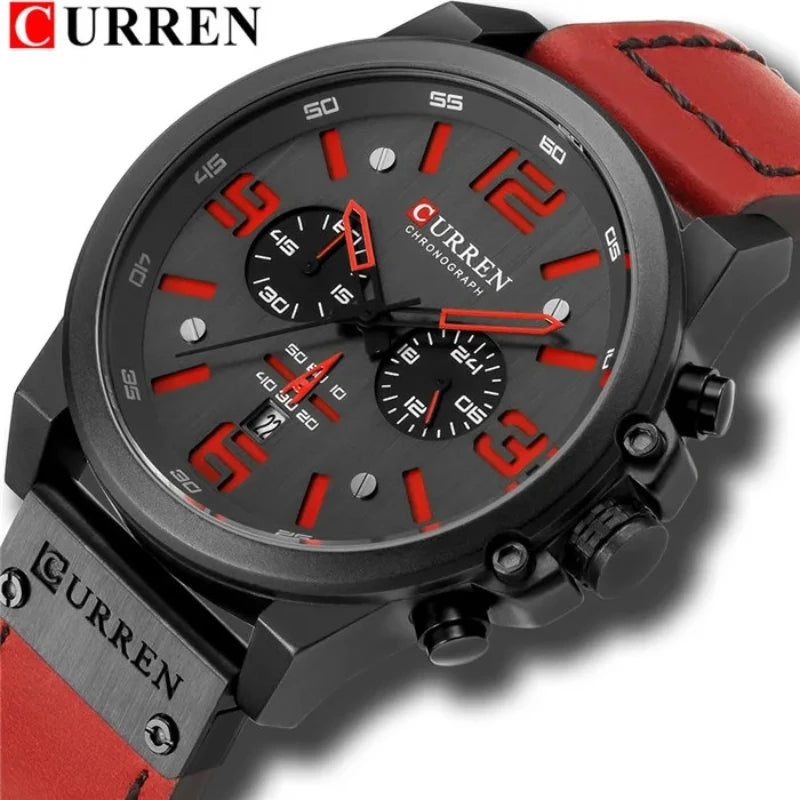 Curren 8314 – Montre Homme Quartz | Bracelet Cuir | Chronographe & Date