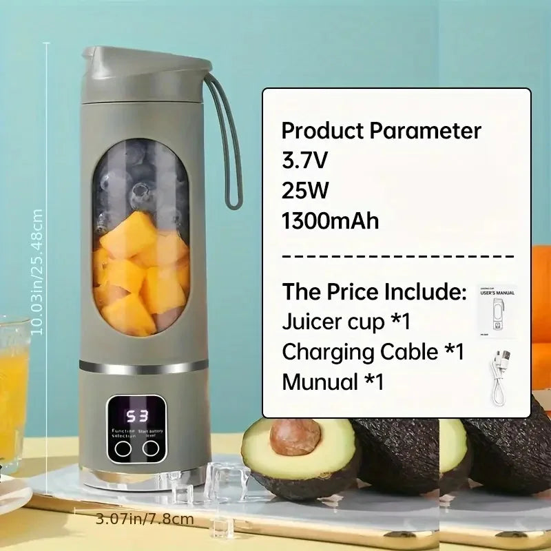 Mixeur Portable Rechargeable USB – Blender Compact 25W pour Smoothies, Milkshakes & Jus de Fruits