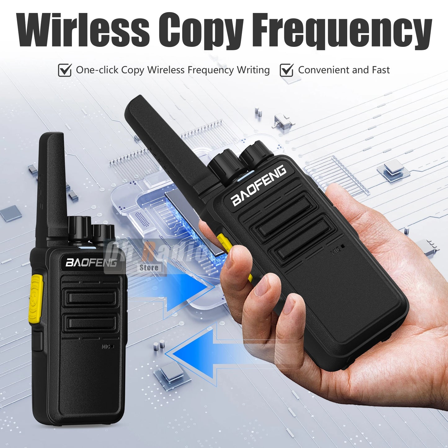 Baofeng BD-V12A – Talkie-Walkie Mini Professionnel | Réduction de Bruit & Charge USB-C
