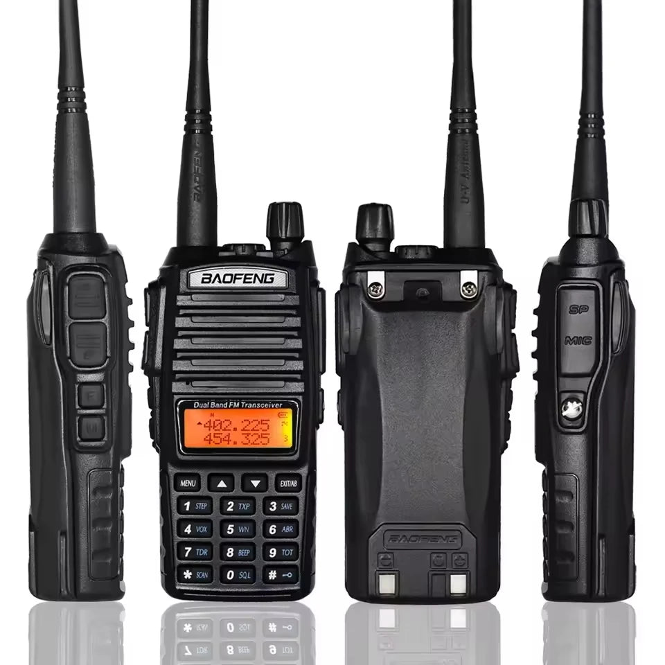 Talkie-Walkie BAOFENG UV-82 — Double Bande VHF/UHF, 5W/8W, Double PTT, Portée 10 km