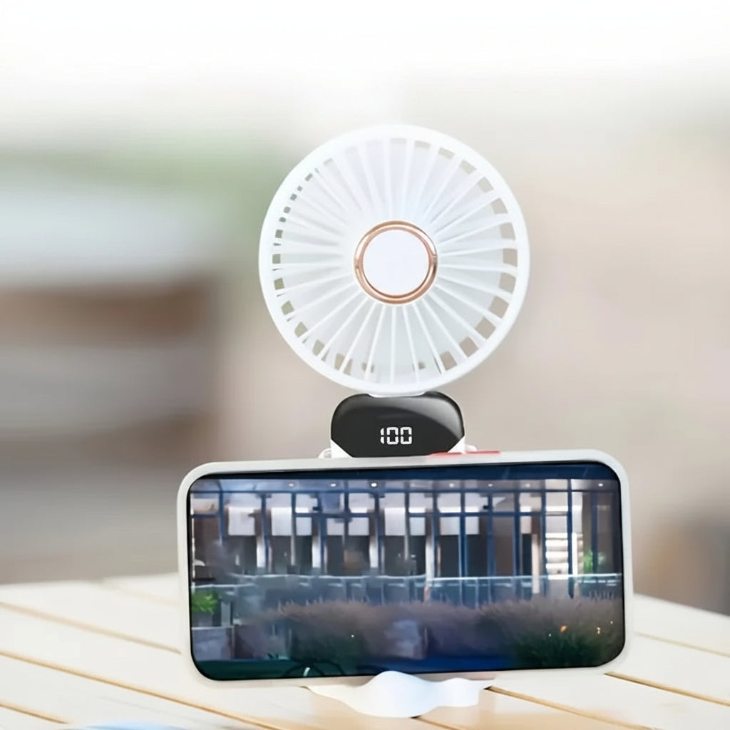 Ventilateur Mini Portable 6 Vitesses  Pliable LED Silencieux
