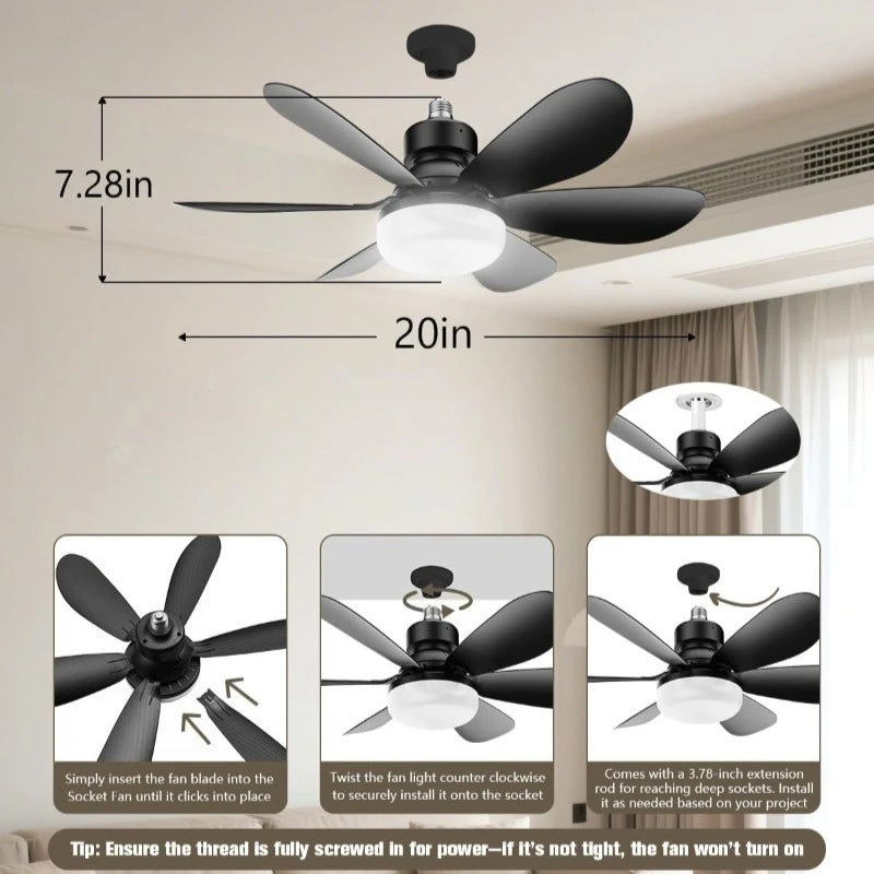 Ventilateur Plafonnier LED  Télécommande   Style Moderne