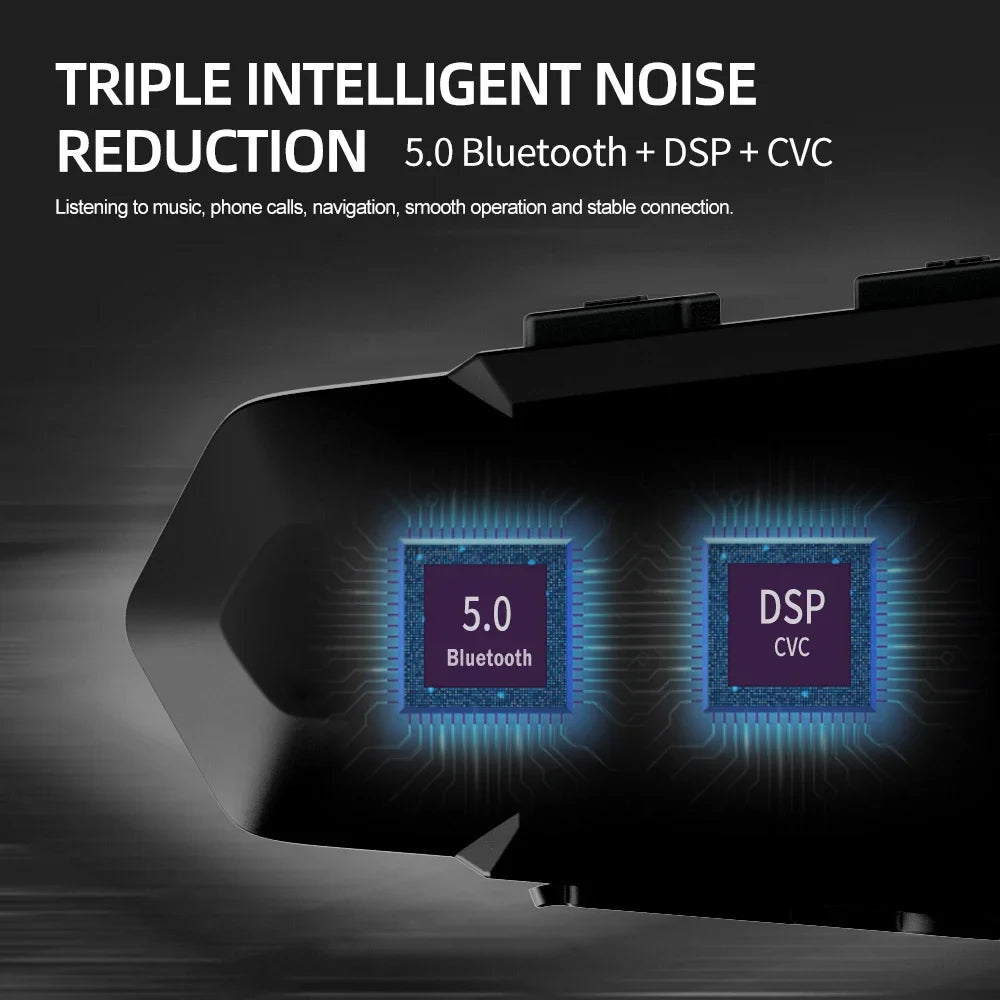 Intercom Moto Bluetooth X1 Plus – Casque Headset 1000M pour 2 Riders, IPX6, Bluetooth 5.0