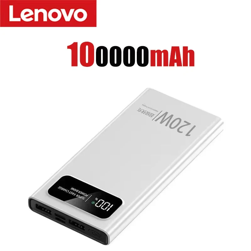 Batterie Externe Lenovo 120W Grande Capacité –  | LED Digital | Charge Rapide Bidirectionnelle