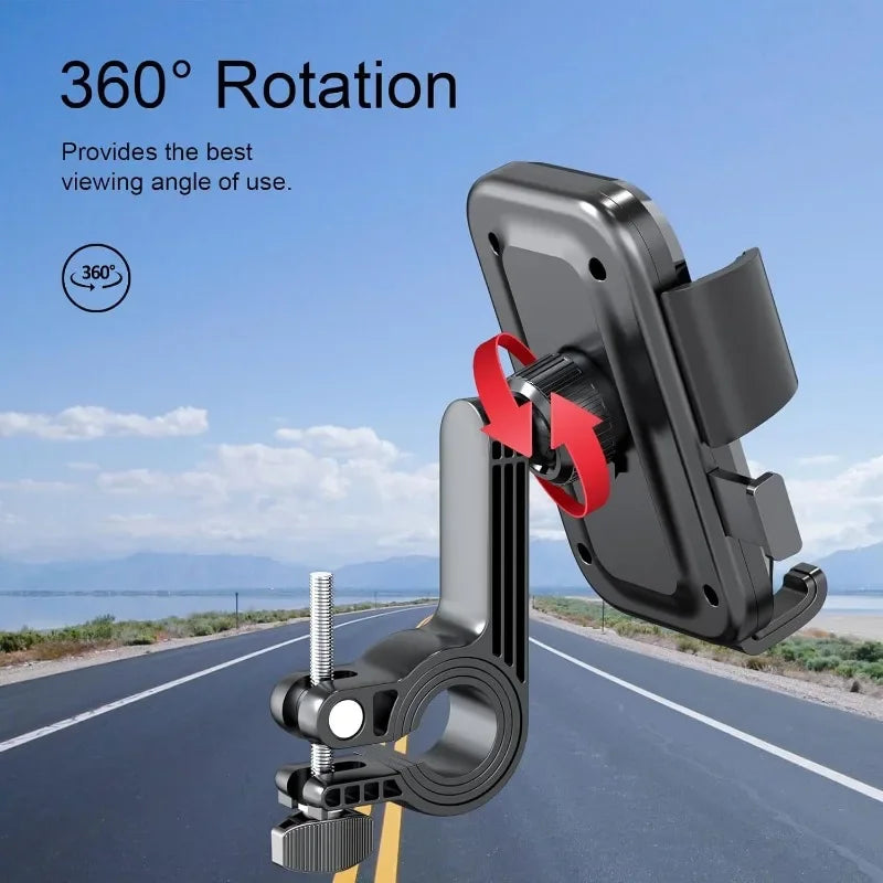 Support Téléphone Vélo & Moto 360° – Rotation Complète, Une Main, Universel 4’’-6,9’’