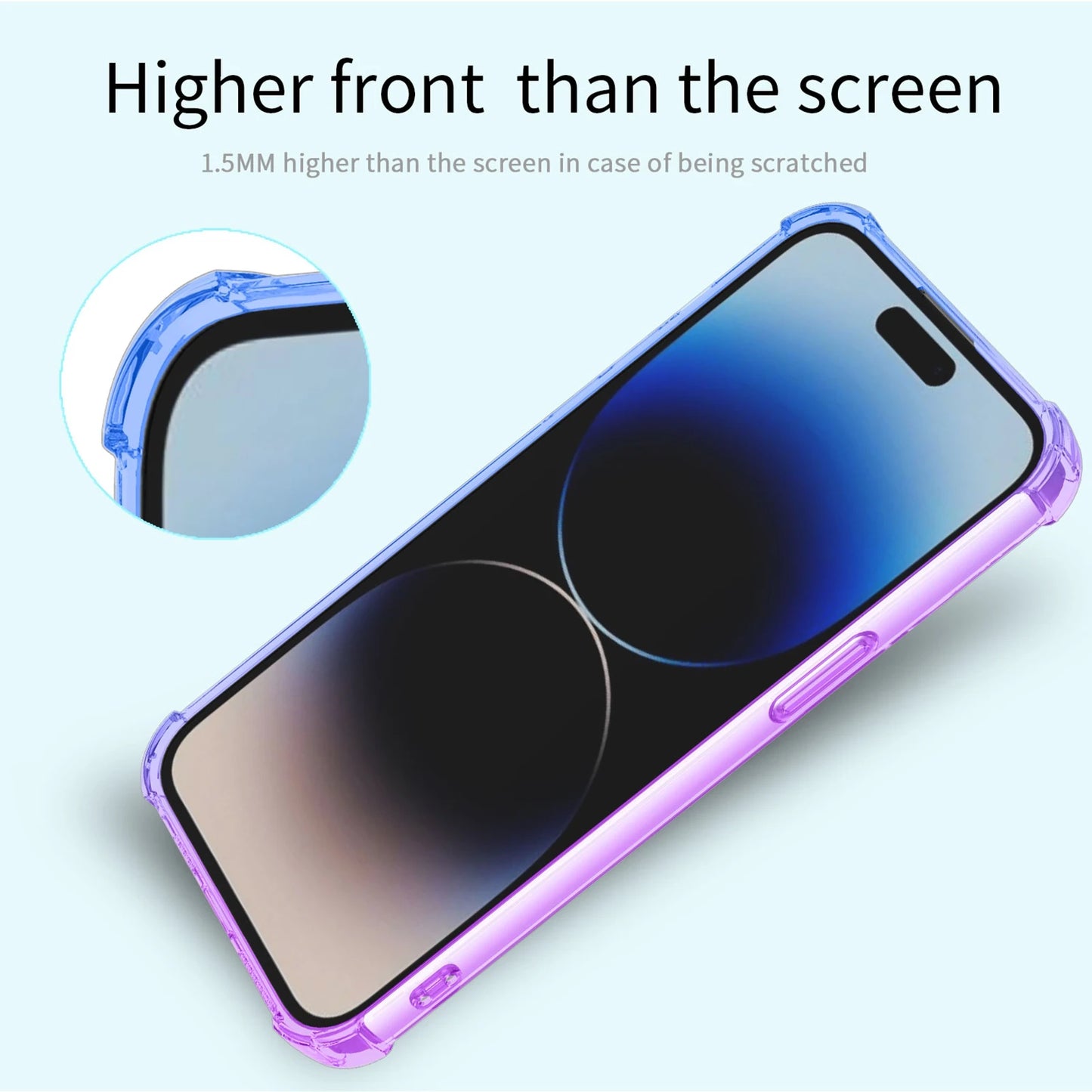Four-corners Shockproof Gradient TPU Case for iPhone 17 Air 16e 16 Pro Max 15 14 Plus 13 Mini Protective Cover Fundas Coque Capa