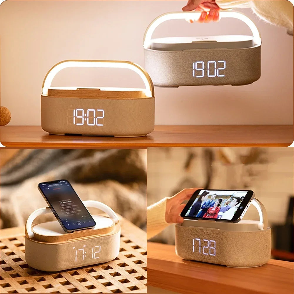 Enceinte Bluetooth QIQIZHU — Chargeur Sans Fil, Radio FM, Réveil, Son Stéréo 35W