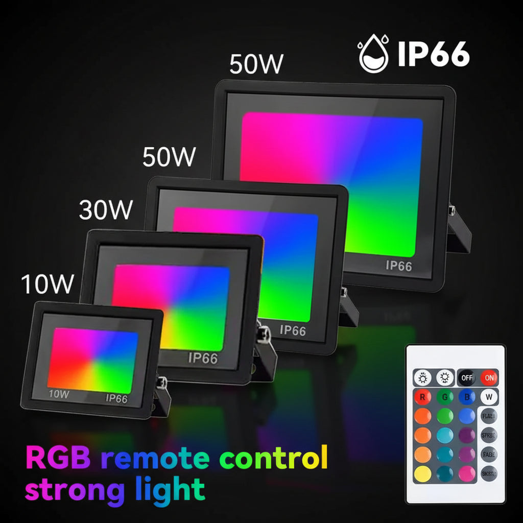 Projecteur LED RGB Extérieur 220V – Multicolore avec Télécommande