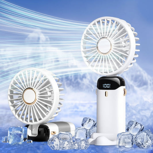 Ventilateur Tour de Cou Pliable 5 Vitesses Support Téléphone