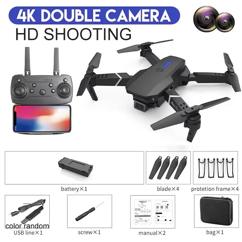 Drone E99 Pro – Double Caméra 4K, WiFi FPV, Pliable, Idéal Débutants