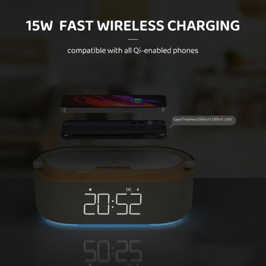 Réveil Intelligent Avec Chargeur Sans Fil 15W