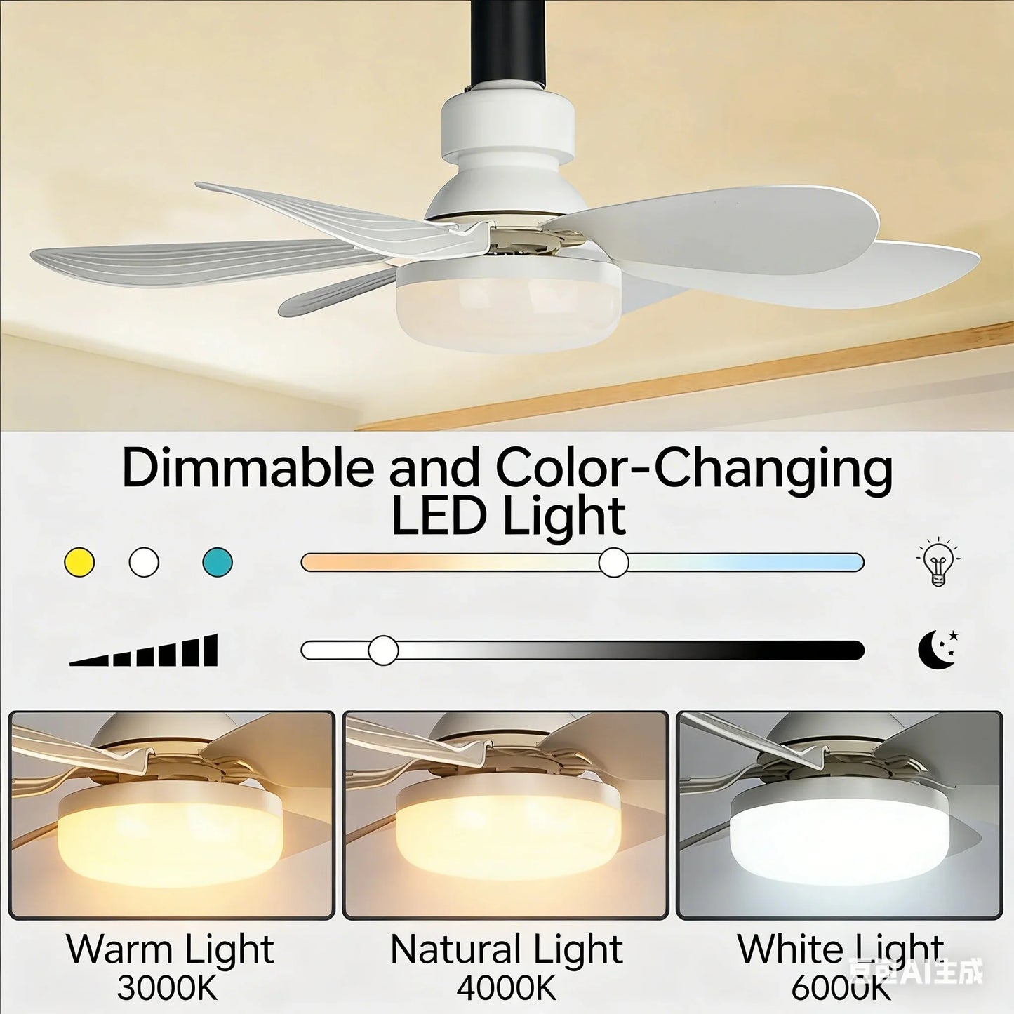 Ventilateur Plafonnier LED Dimmable