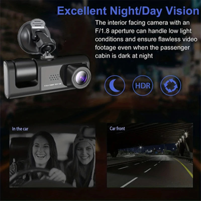 Dashcam 1080P — Vision Nocturne IR, Écran IPS 2", Enregistrement en Boucle
