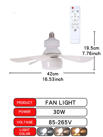 Ventilateur Plafonnier LED Télécommande
